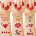 Valentine themed temporary tattoos 10 sheets